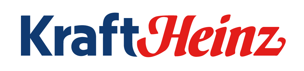 Logo van KraftHeinz met blauwe en rode merknaam in sierlijke letters.