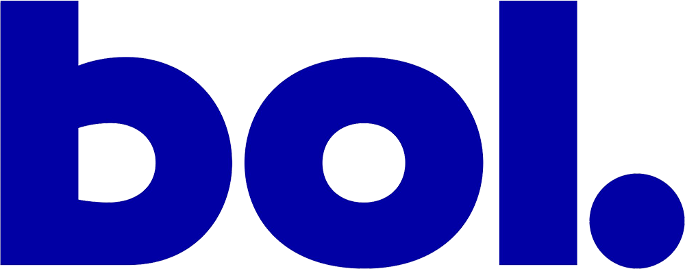 Logo van bol in donkerblauwe letters met een ronde punt achter de 'l'.